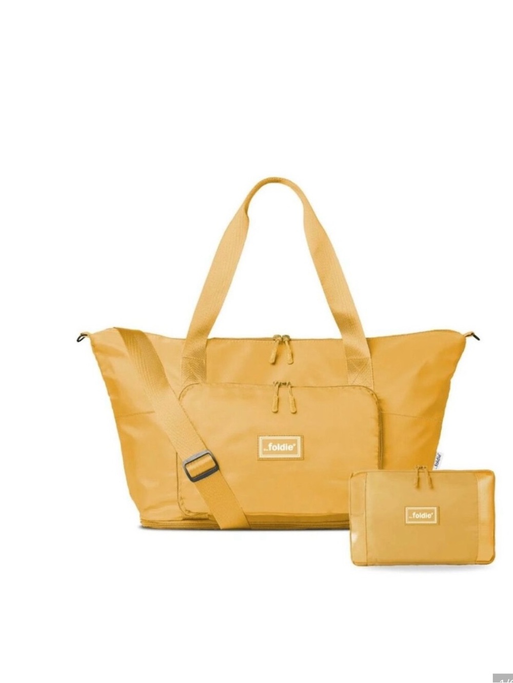 the foldie Mustard Yellow Foldable Travel Pouch